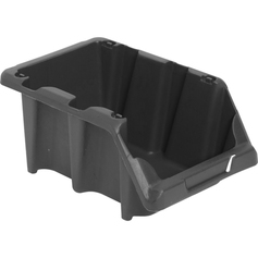 Gaveta pl�stica para estante  n� 5 preta modelo pr�tico