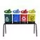 Kit com 4 lixeiras de 14L para coleta seletiva tampa meia lua