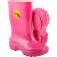 Bota infantil de PVC rosa com forro  