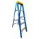 Escada tesoura simples em fibra de vidro 4 degraus + patamar 1,50 m- Premium
