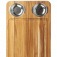 Tbua de madeira para churrasco com 2 potes em inox 48 x 30 cm