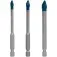 Jogo de broca para porcelanato 5 a 8 mm Hardceramic com 3 peças - HEX-9