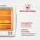 Aquecedor de ambientes 900 watts a quartzo - Confort Air II  110V