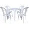 Conjunto de mesa Coruripe com 4 cadeiras plásticas sem braço