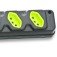 Tomada em barra para extensão com 4 tomadas 2P+T 20A preto/verde - Robust Tomada em barra para extensão com 4 tomadas 2P+T 20A preto/verde - Robust