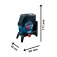 Nvel a laser 2 linhas 2 pontos de prumo alcance 20 m com acessrios e maleta - GCL 2-50 C