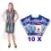 Kit 10 Capas de chuva descartáveis transparentes 