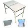 Mesa de alumínio dobrável com tampão de mdf 90 x 60 x 40/68,5cm - 07679