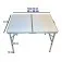 Mesa de alumínio dobrável com tampão de mdf 90 x 60 x 40/68,5cm - 07679