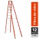 Escada tesoura dupla em fibra de vidro 12 degraus 3,60 m - ESC12360 Escada tesoura dupla em fibra de vidro 12 degraus 3,60 m - ESC12360