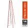 Escada de fibra de vidro 14 degraus 4,2 m modelo americana dupla - ESC14420 Escada de fibra de vidro 14 degraus 4,2 m modelo americana dupla - ESC14420