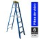 Escada tesoura simples em fibra de vidro 6 degraus + patamar 2,10 m- Premium