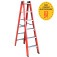 Escada tesoura dupla em fibra de vidro 6 degraus 1,80 m - Profissional