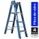 Escada tesoura dupla em fibra de vidro 4 degraus 1,2 m - Premium