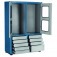 Armário para ferramentas com 2 prateleiras 9 gavetas e portas de vidro - AM-68 Armário para ferramentas com 2 prateleiras 9 gavetas e portas de vidro - AM-68