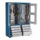 Armário para ferramentas com 3 prateleiras 9 gavetas e portas de vidro - AM-69 Armário para ferramentas com 3 prateleiras 9 gavetas e portas de vidro - AM-69