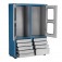 Armário para ferramentas com 3 prateleiras 9 gavetas e portas de vidro - AM-69 Armário para ferramentas com 3 prateleiras 9 gavetas e portas de vidro - AM-69