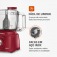 Mini Processador de alimentos 300 watts vermelho Turbo Pratic - MP-16-R  220V