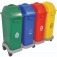 Kit com 4 lixeiras de 50 L para coleta seletiva tampa simples