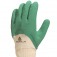 Luva de algodo revestida em ltex corrugado verde G