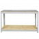 Bancada desmontável 1500 x 600 mm com 1 prateleira e tampo em madeira osb - BM-J Bancada desmontável 1500 x 600 mm com 1 prateleira e tampo em madeira osb - BM-J