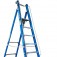 Escada plataforma fibra de vidro 7 degraus 2,4 m com rodas e corrimão - PAF240 Escada plataforma fibra de vidro 7 degraus 2,4 m com rodas e corrimão - PAF240