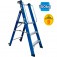 Escada plataforma fibra de vidro 2 degraus 0,9 m com rodas e corrimão - PAF090 Escada plataforma fibra de vidro 2 degraus 0,9 m com rodas e corrimão - PAF090