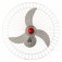 Ventilador de parede 70 cm oscilante 3 p�s branco - V70PBRRB  110V/220V