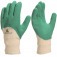 Luva de algod�o revestida em l�tex corrugado verde G - LA50009
