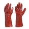 Luva de pvc lisa com forro de algod�o 35 cm vermelha GG
