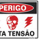 Placa sinalizadora em poliestireno Perigo Alta Tens�o - 220BE