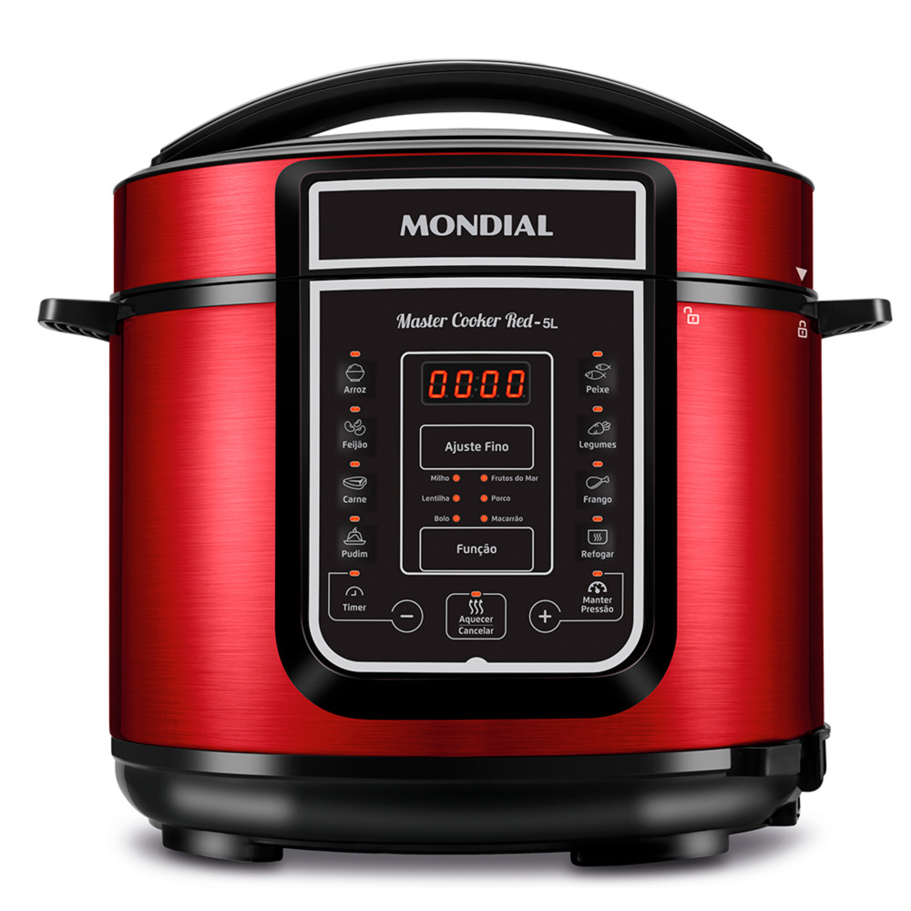 Panela de pressão elétrica digital 5 litros Master Cook Red - PE