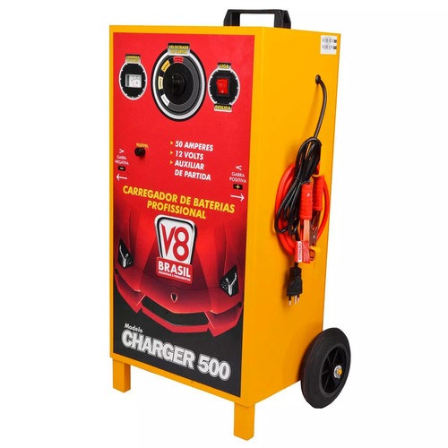 Carregador de bateria r&aacute;pido e lento 12V