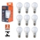 Kit 10 lmpadas led bulbo 9,8 watts 1055 lmens amarela