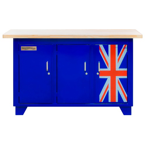 Bancada fechada com 3 portas azul - QUEEN Bancada fechada com 3 portas azul - QUEEN
