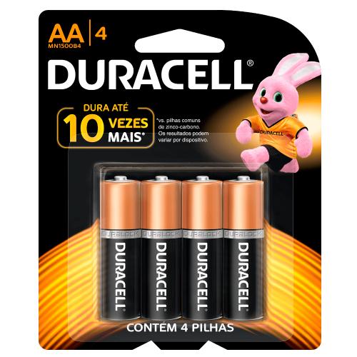 Pilha alcalina pequena AA com 4 unidades Pilha alcalina pequena AA com 4 unidades