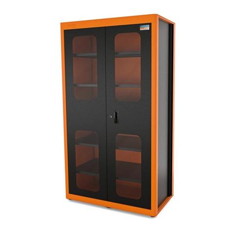 Armário vertical para ferramentas 2 portas com visor laranja Armário vertical para ferramentas 2 portas com visor laranja