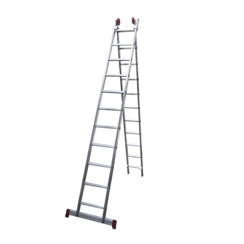 Escada de alumínio extensível 2 x 11 degraus 3,25 x 5,56 m - MODELO 3 em 1 Escada de alumínio extensível 2 x 11 degraus 3,25 x 5,56 m - MODELO 3 em 1