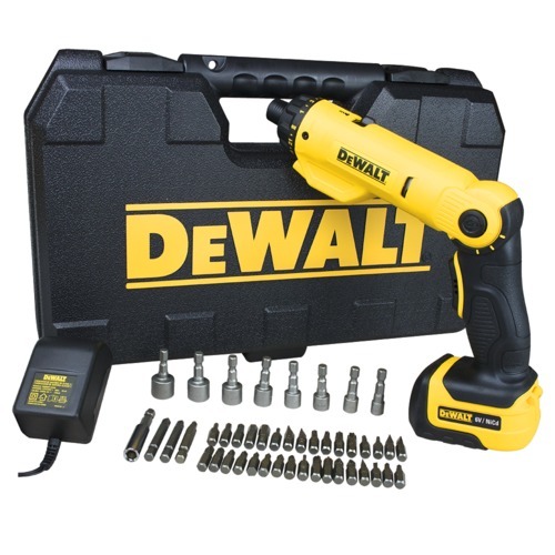 Parafusadeira à bateria articulável 6 volts com maleta e 45 acessórios - DCF060 Parafusadeira à bateria articulável 6 volts com maleta e 45 acessórios - DCF060