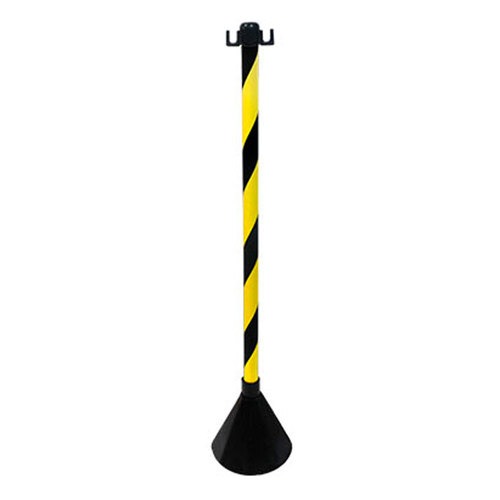 Pedestal para corrente de sinalização em pvc zebrado Pedestal para corrente de sinalização em pvc zebrado