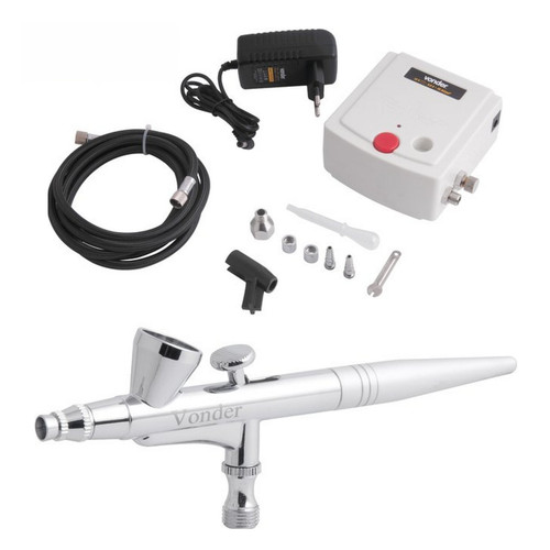 Aerógrafo com minicompressor diâmetro do bico 0,4 mm Aerógrafo com minicompressor diâmetro do bico 0,4 mm