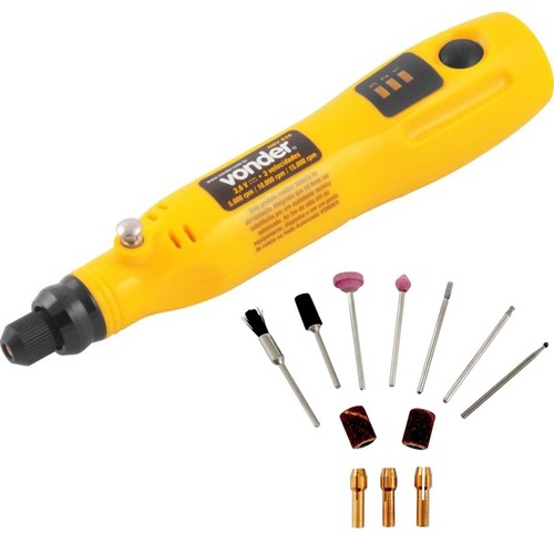 Micro retífica à bateria 3,6 volts com 12 acessórios - MBV036 110V/220V Micro retífica à bateria 3,6 volts com 12 acessórios - MBV036 110V/220V
