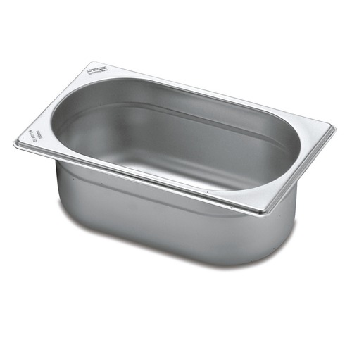 Cuba em aço inox 1/4 com profundidade de 100 mm Cuba em aço inox 1/4 com profundidade de 100 mm