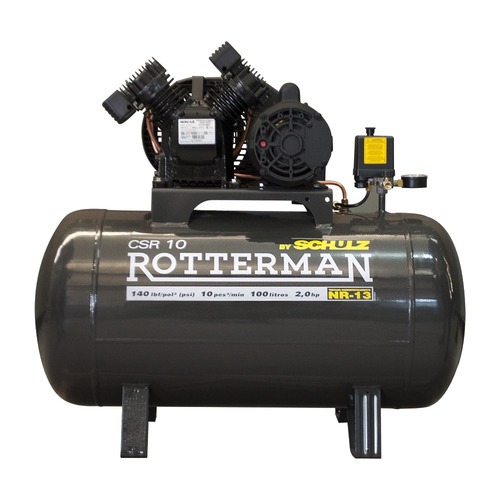 Compressor de ar 10 pés 100 litros 2 hp monofásico - CSR10/100 Compressor de ar 10 pés 100 litros 2 hp monofásico - CSR10/100