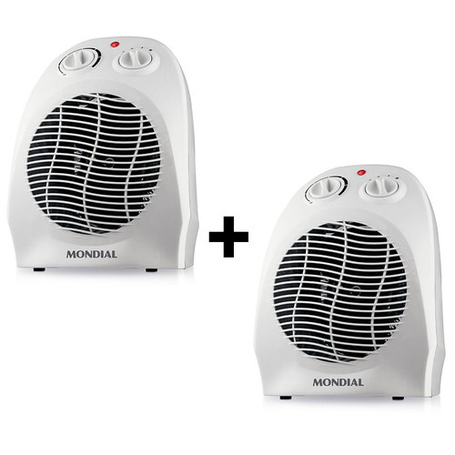 Kit 2 aquecedores residenciais 1.500 watts com termo ventilador - A-03 110V Kit 2 aquecedores residenciais 1.500 watts com termo ventilador - A-03 110V