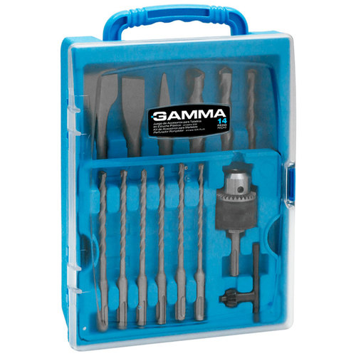 Kit de acessórios para Martelete Perfurador Rompedor SDS-plus com 14 peças - G19533AC Kit de acessórios para Martelete Perfurador Rompedor SDS-plus com 14 peças - G19533AC