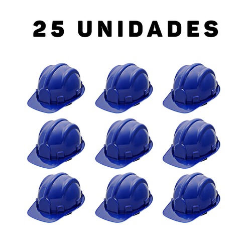 Kit 25 Capacetes com aba frontal azul - Beryl Kit 25 Capacetes com aba frontal azul - Beryl