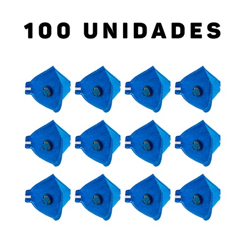 Kit 100 Máscaras contra poeiras e névoas com válvula - PFF2 Kit 100 Máscaras contra poeiras e névoas com válvula - PFF2