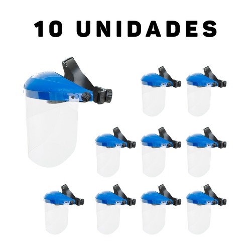 Kit 10 Protetores faciais incolores 8 Kit 10 Protetores faciais incolores 8