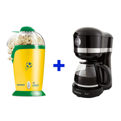 Kit Pipoqueira elétrica Stadium + Cafeteira elétrica c/ jarra de vidro 32 xícaras PCF38P Kit Pipoqueira elétrica Stadium + Cafeteira elétrica c/ jarra de vidro 32 xícaras PCF38P